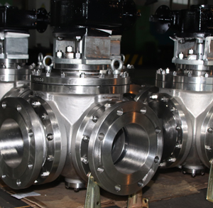 Three-way Ball Valve, CF8, BS5351, DN80, PN16, RF End